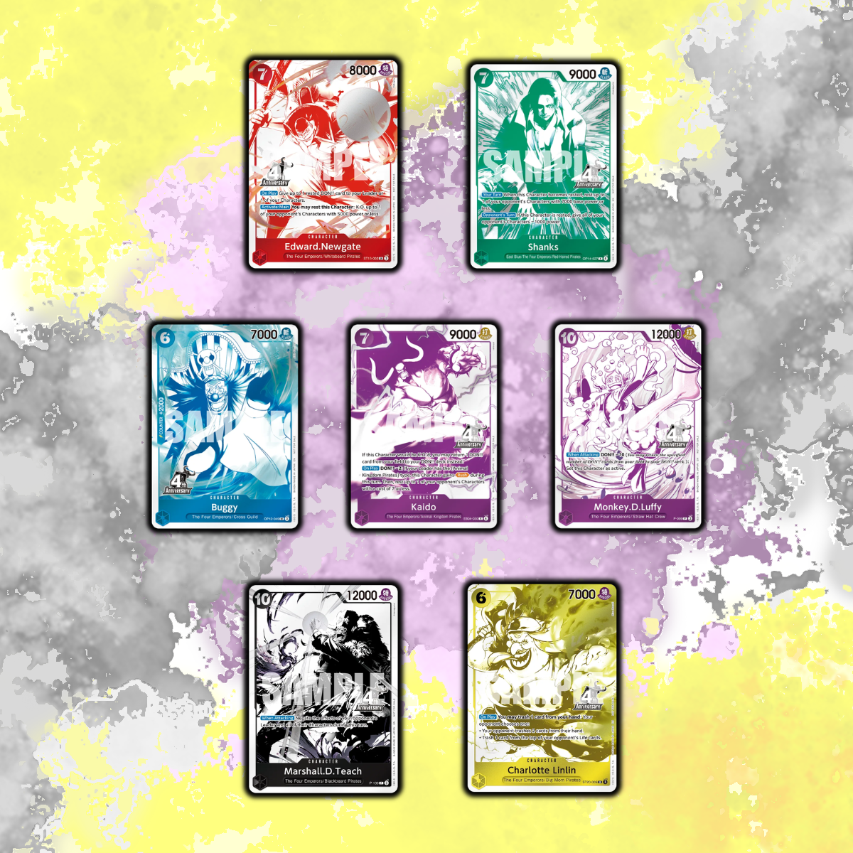 (English) One Piece - 4th Anniversary Treasure Campaign  SET OF ALL 7