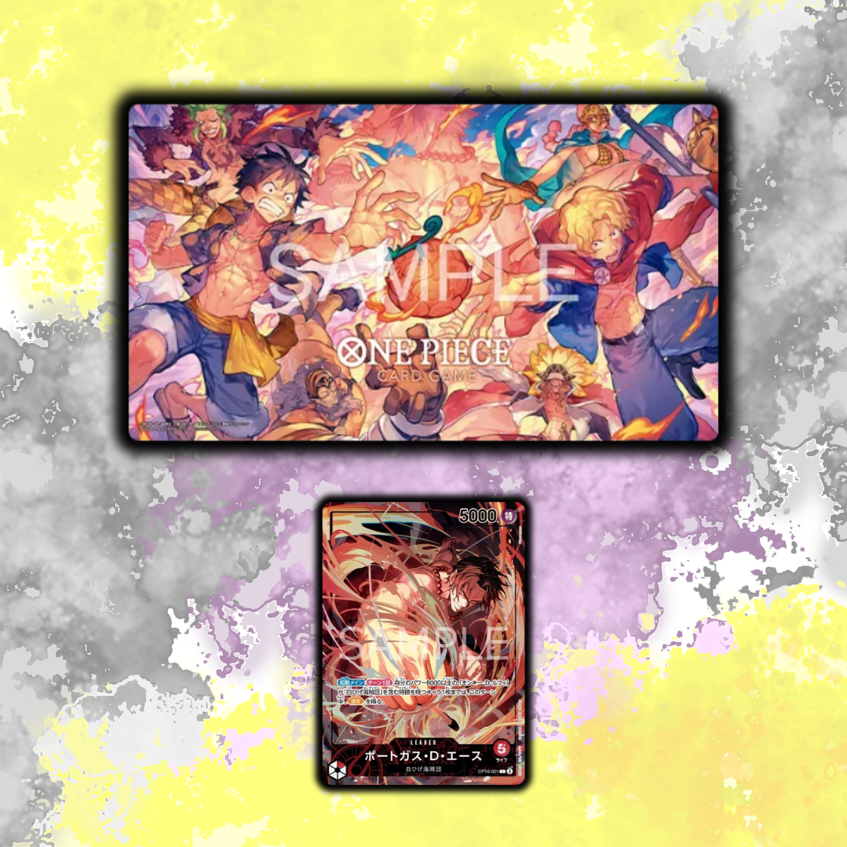 SHIPS 19 OCT 2026 (Japanese) One Piece - Flame-Flame Fruit Coliseum Playmat w/ Ace Promo Card