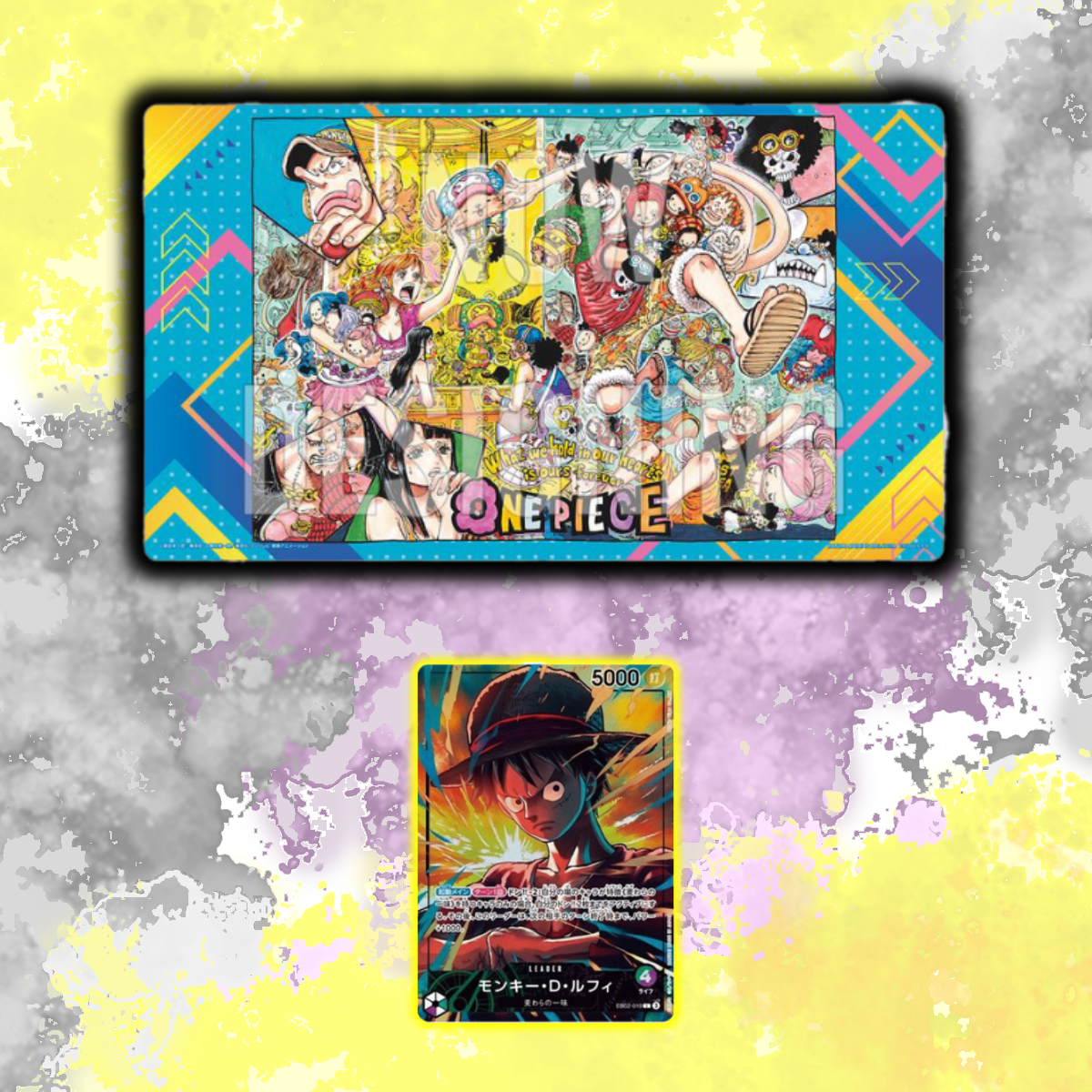 (Japanese) One Piece - Official Playmat Limited Edition Vol. 5 w/ Luffy EB02-010 L Card