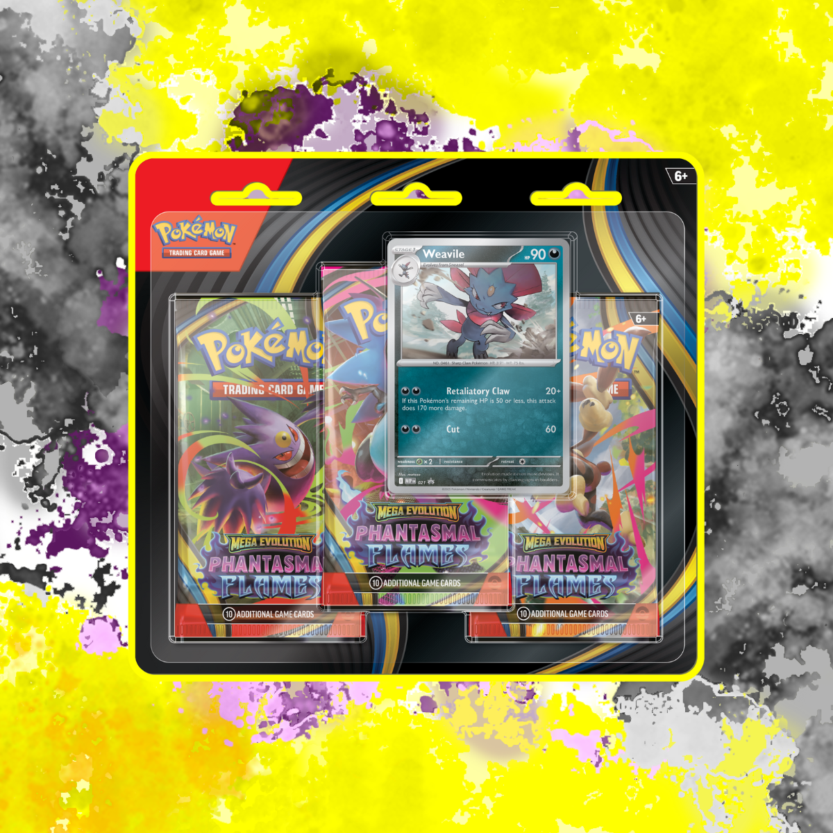 (English) Pokémon - Phantasmal Flames - 3-Pack Blister (Weavile)