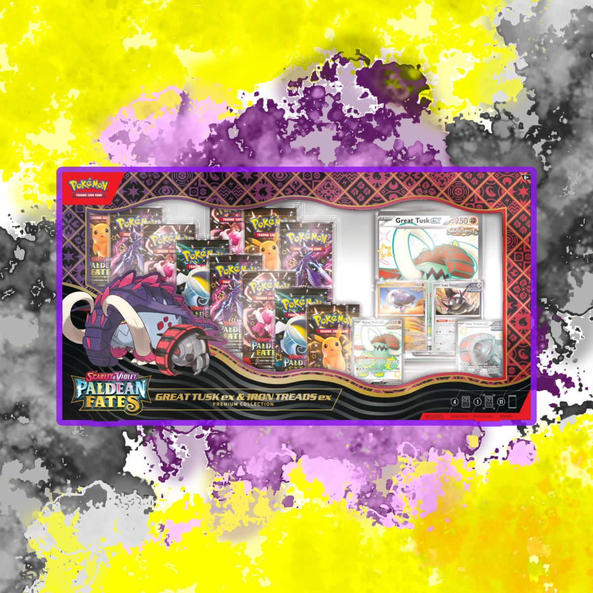 (English) Pokémon - Paldean Fates - Great Tusk ex & Iron Treads ex Premium Collection